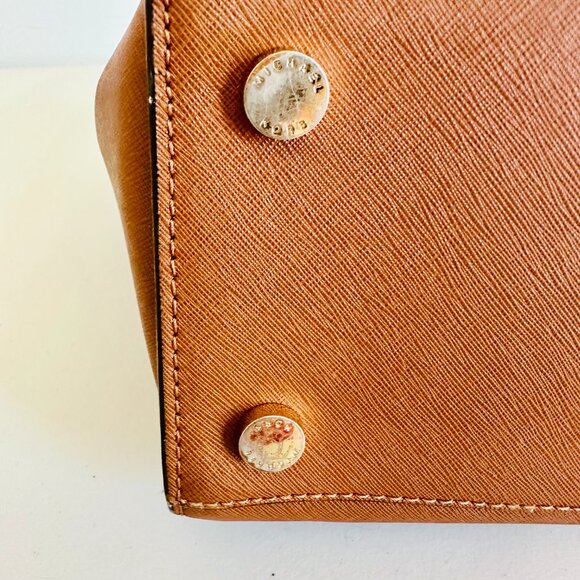 EUC MICHAEL KORS TWO-WAY SELMA CAMEL SAFFIANO LEATHER SATCHEL CROSSBODY BAG - Picture 14 of 16